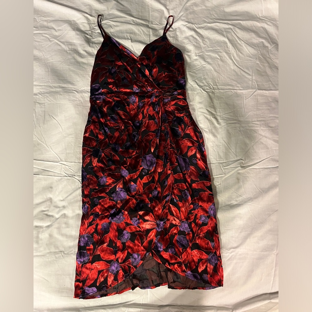 Worthington Sleeveless Faux Wrap Floral Mini Dress, Size S, NWT
